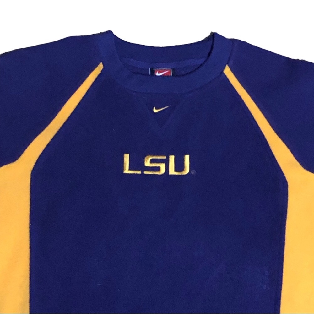 Nike Fleece Pullover Top LSU Tigers Purple & Gold Crew Neck Womens Size … - Picture 2 of 8